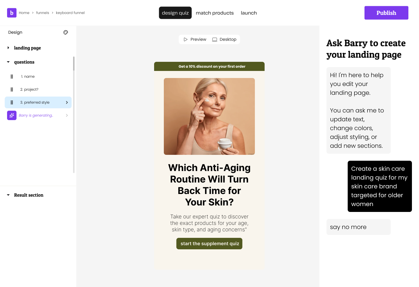 Build landing pages fast with AI